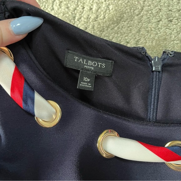 NWOT Women's Talbots Ponte Fit & Flare Dress size 10 Petite in Navy - Picture 5 of 6